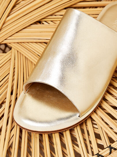 Gold Soft Leather Mules