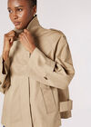 Short Cotton Trench Coat, Stone, large