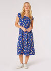 Robe midi vintage Rose Milkmaid, Bleu, grande