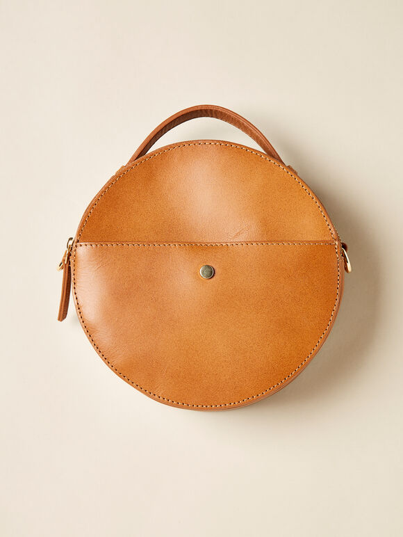 Leather Crossbody bag, Brown, large
