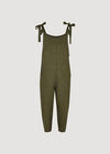Tie Shoulder Jumpsuit, Khaki, large