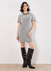 Chevron T-Shirt Mini Dress, Black, large