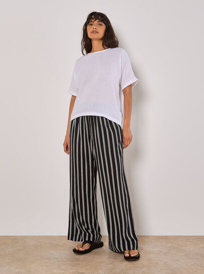 Textured Cotton Button Back T-Shirt