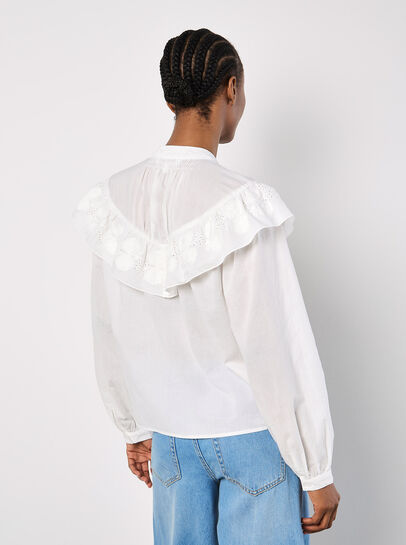 Embroidered Ruffle Shirt