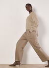 Flecked Braid Cable Knit Jumper, Stone, large