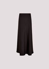 Satin Bias Midi Skirt, Black, large