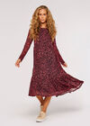 Floral Print Midi Dress, Coral, large