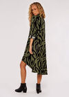 Swirl Print High-Low Mini Dress, Khaki, large
