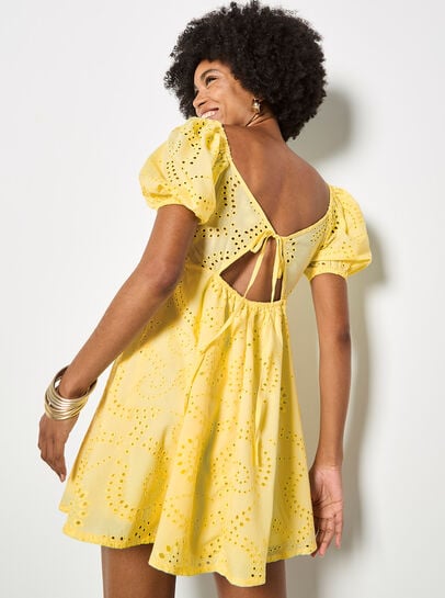 Floral Broderie Mini Dress