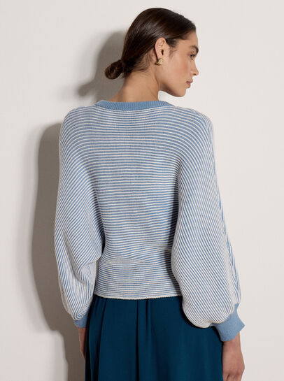 Ribbed Stripe Batwing Jumper