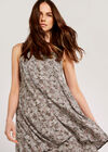 2 Layer Spun Viscose Easy Dress, Khaki, large