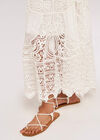 Folk Embroidered Maxi Skirt, White, large