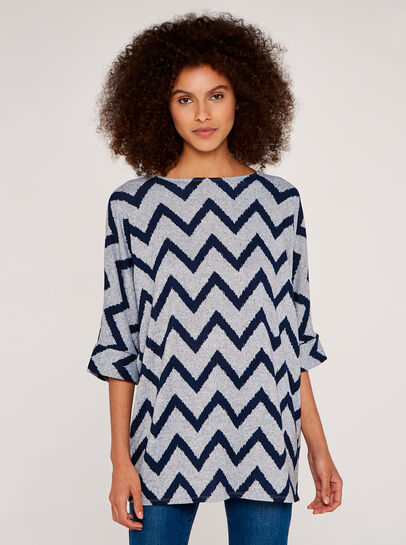 Chevron Stripe Batwing Top
