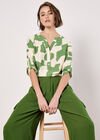 Abstract Shapes Blouse, Green, large