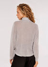 Sparkle Roll Neck Batwing Jumper, Light Grey / Silver, large