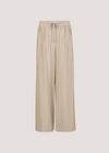 Pinstripe Wide-Leg Trousers, Stone, large