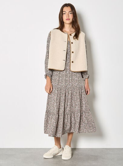 Reversible Borg Suede Gilet