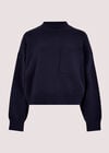 Boxy Pocket Jumper, Navy, large