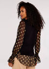 Gold Foil Detail Contrast Jumper, Black, large