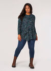 Curve Paisley Soft Touch Asymmetrical Top, Green, large