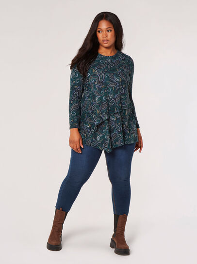 Curve Paisley Soft Touch Asymmetrical Top