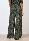 Zebra Print Wide Leg Trousers, Khaki, large