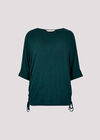 Soft Touch Drawstring Knit Top, Green, large