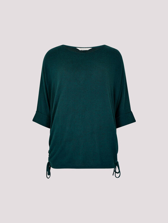 Soft Touch Drawstring Knit Top, Green, large