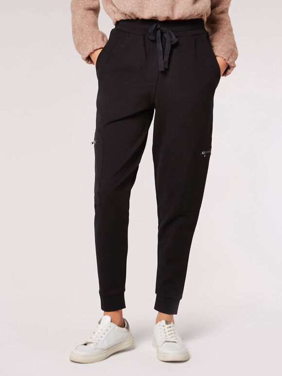 Pantalon de jogging cargo à jambe étroite, noir, grand