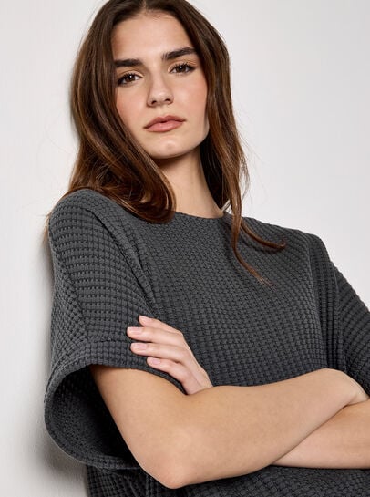 Waffle Knit Batwing Top