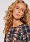 Check Print Ruffle Mini Dress, Rust, large
