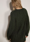 Cable Knit Jumper Mini Dress, Green, large
