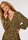 Ditsy Floral Tiered Mini Dress, Green, large