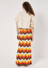 Colourful Waves Crochet Maxi Skirt, Orange, large
