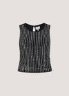 Gemstone Mesh Crop Top, Black, large
