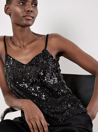 Sequin Embellished Camisole Top