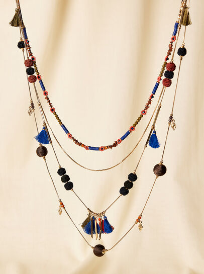 Blue Tassle Necklace