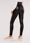 Leather Look Leggings, Black, large