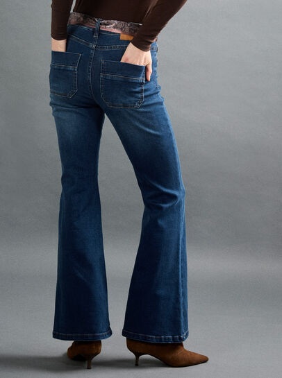 Lulu Scarf Belt Flare Jeans