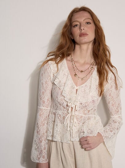 Lace Ruffle Cardigan