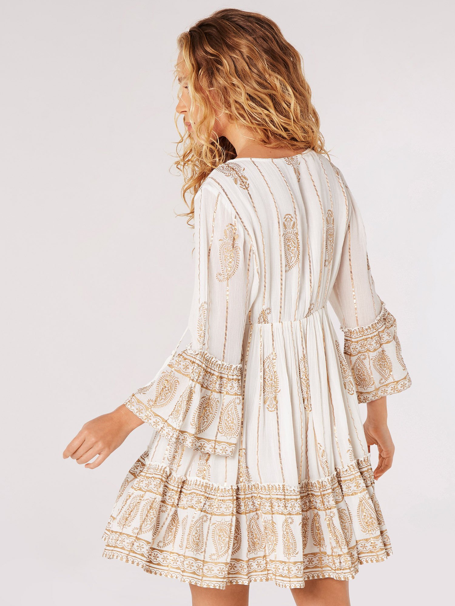 Paisley Shimmer Mini Dress | Apricot Clothing