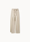Wide-Leg Linen Blend Trousers, Stone, large