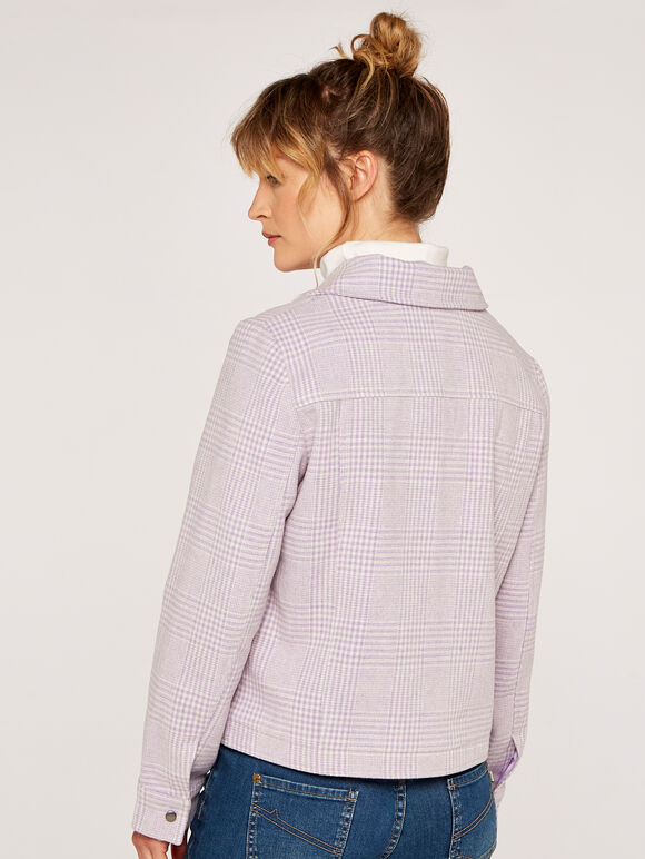 Houndstooth Cropped Jacket, Lilac, large