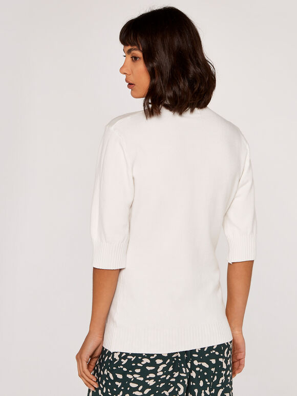 Turtle Neck Jumper, Cream, large