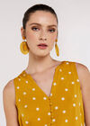 Mango Beaded Oval Earrings, Yellow, large