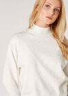 Oversized Mockneck Jumper, White, large