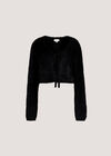 Fluffy Cropped Bolero, Black, large