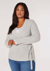 Curve Pointelle Wrap Jumper , Gris clair / Argent, grand