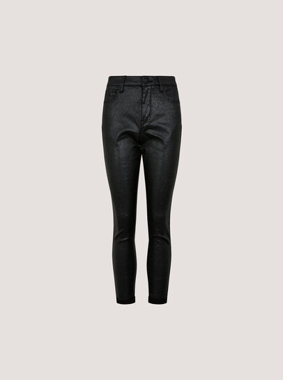 Glitter Snakeskin Skinny-Fit Jeans