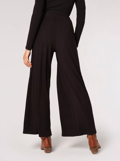 Ribbed Knit Palazzo Trousers